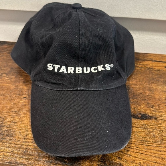 STARBUCKS Coffee Black Adjustable Work Employee Baseball Dad Hat Cap Uniform - Picture 1 of 4
